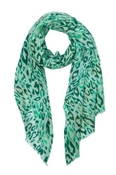 Green Scarf - Animal Print